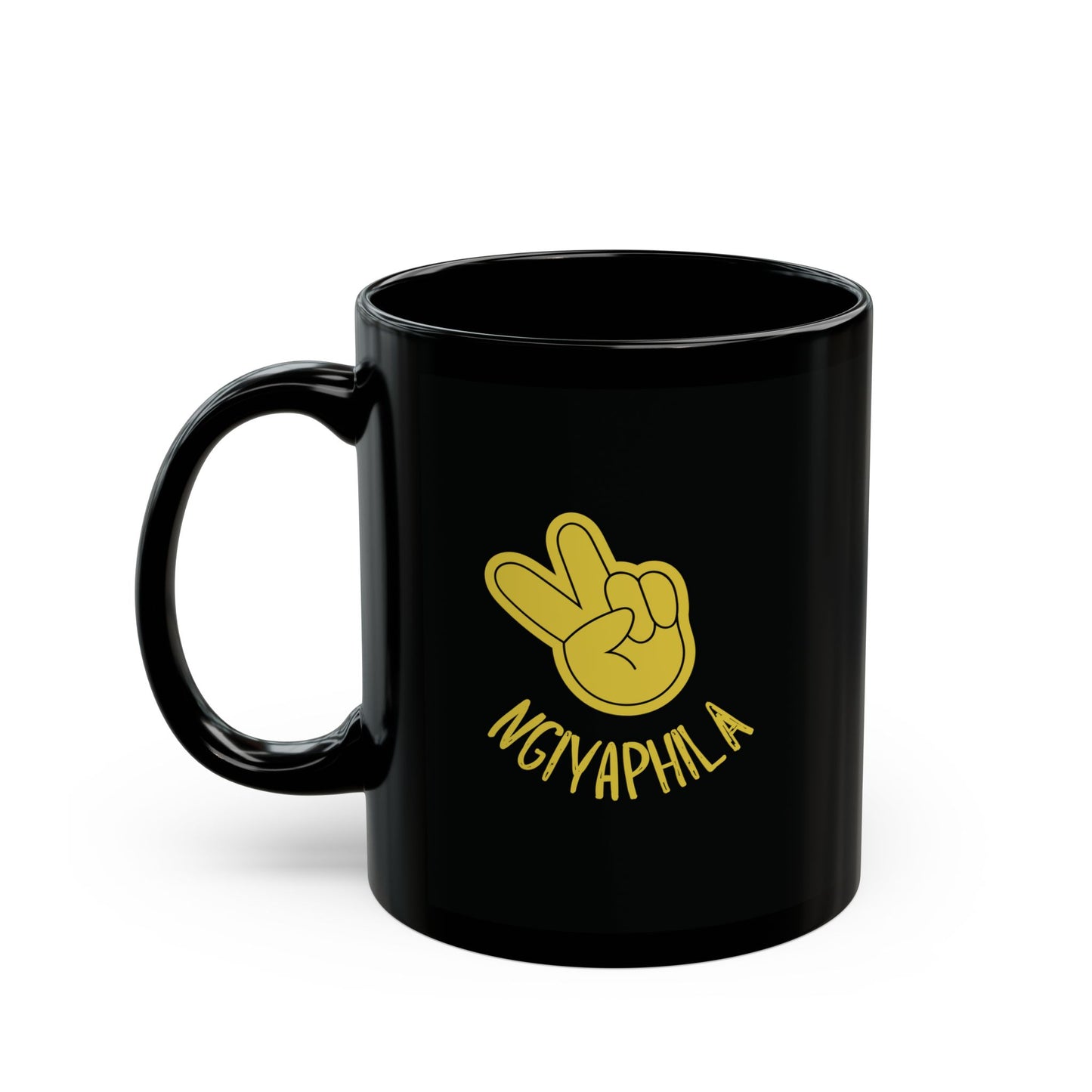 Ngiyaphila Black Mug