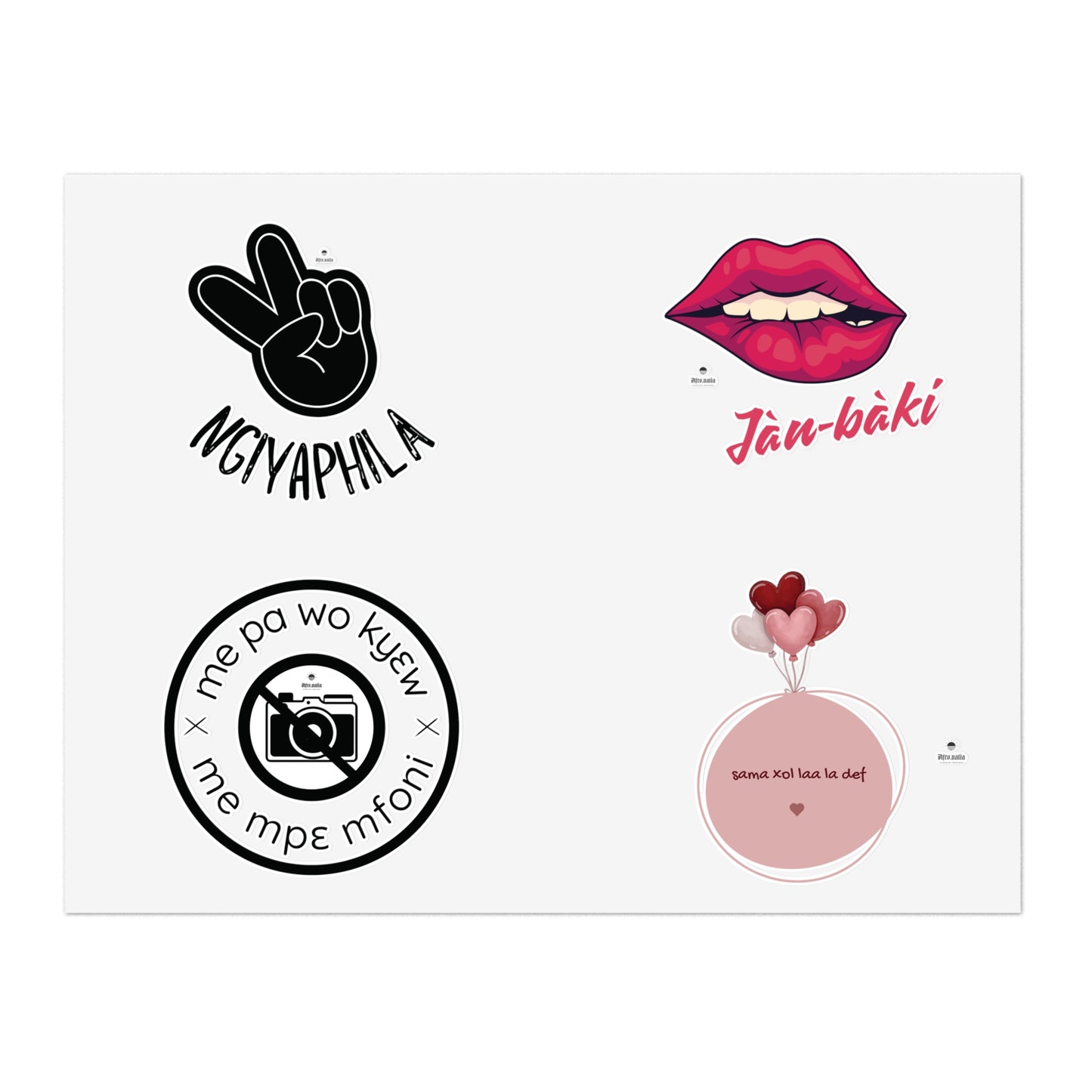 Four-language Sticker Sheet Bundle isiZulu Hausa Twi Wolof