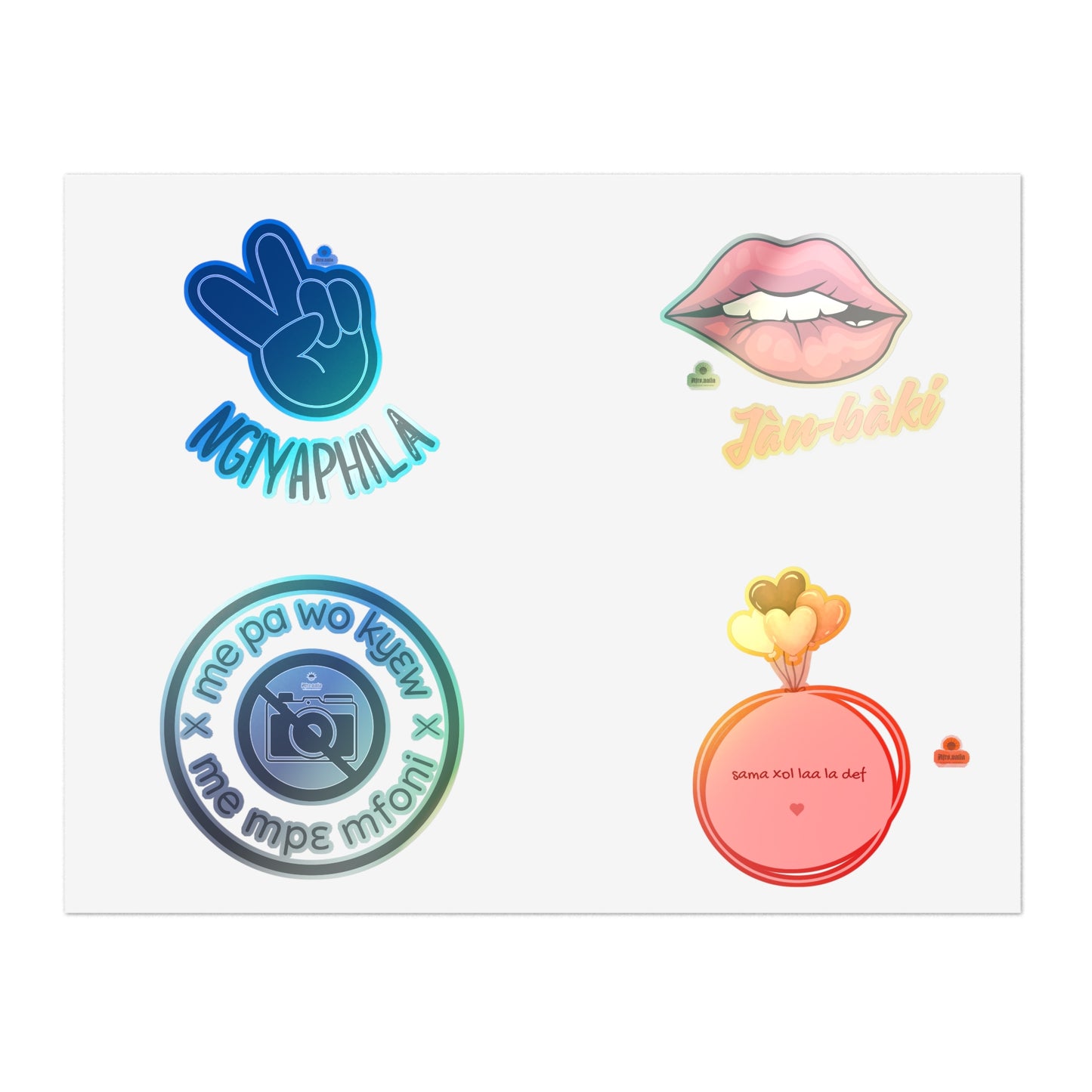 Four-language Sticker Sheet Bundle isiZulu Hausa Twi Wolof
