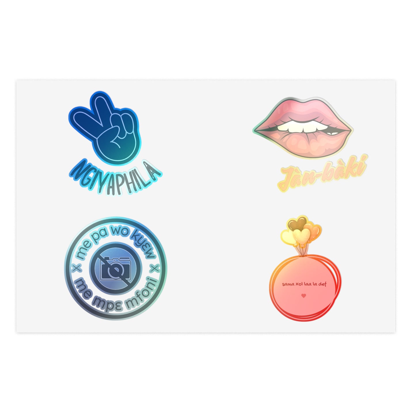 Four-language Sticker Sheet Bundle isiZulu Hausa Twi Wolof