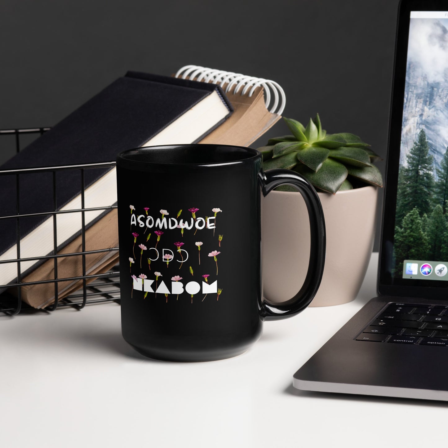 Asomdwoe Black Glossy Mug