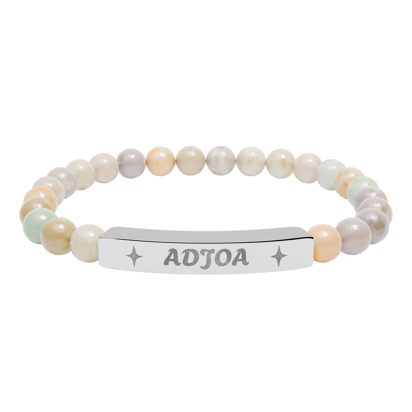 Adjoa Engraving Stretch Bar Bracelet
