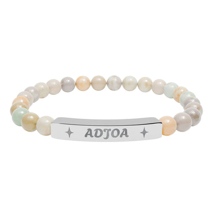 Adjoa Engraving Stretch Bar Bracelet