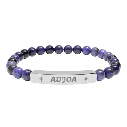 Adjoa Engraving Stretch Bar Bracelet