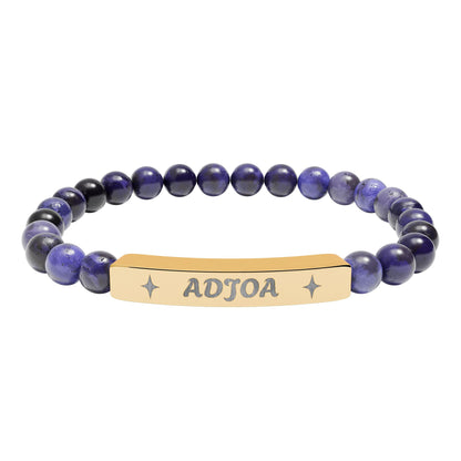 Adjoa Engraving Stretch Bar Bracelet