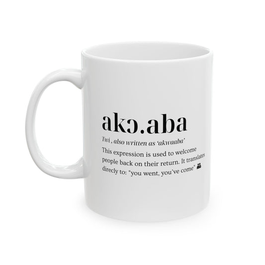 Akɔaba White Ceramic Mug