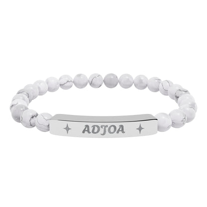 Adjoa Engraving Stretch Bar Bracelet