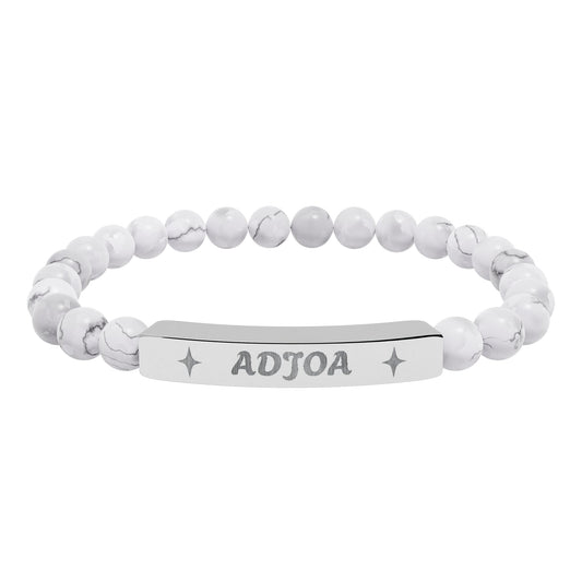 Adjoa Engraving Stretch Bar Bracelet