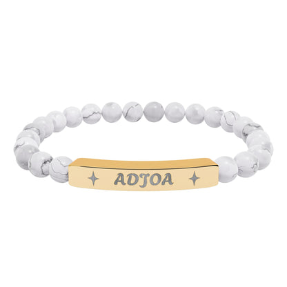 Adjoa Engraving Stretch Bar Bracelet