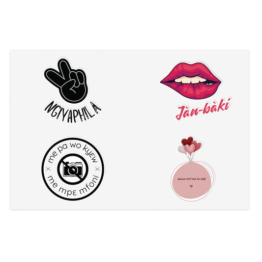 Four-language Sticker Sheet Bundle isiZulu Hausa Twi Wolof