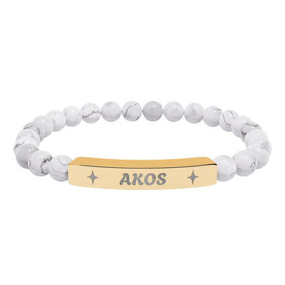 Akosua Engraving Stretch Bar Bracelet