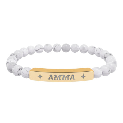 Amma Engraving Stretch Bar Bracelet