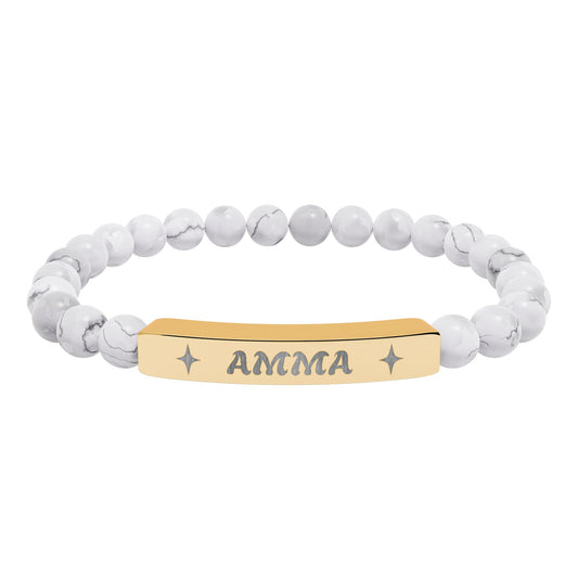 Amma Engraving Stretch Bar Bracelet