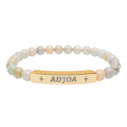 Adjoa Engraving Stretch Bar Bracelet