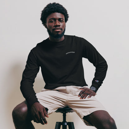 Model wearing a Black Abusuapanyin Long Sleeve Shirt